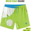 imageAPTRO Mens Swim Trunks 5 inch Board Shorts Quick Dry Bathing Suits with Mesh Lining Beach Swim Shorts with Zipper PocketsNeon Green