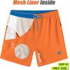 imageAPTRO Mens Swim Trunks 5 inch Board Shorts Quick Dry Bathing Suits with Mesh Lining Beach Swim Shorts with Zipper PocketsOrange