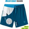 imageAPTRO Mens Swim Trunks 5 inch Board Shorts Quick Dry Bathing Suits with Mesh Lining Beach Swim Shorts with Zipper PocketsPeacock Blue