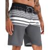 imageAPTRO Mens Swim Trunks 9quot Quick Dry Swimsuits Beach Bathing Suits Swim Shorts Mesh LinerA14 Stripes Grey