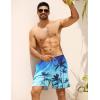 imageAPTRO Mens Swim Trunks Bathing Suit with Compression Liner Board Shorts Beach 5 inch Swimsuit 2 in 1 Swimwear Zipper PocketsLr01 Coconut Tree Blue