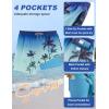 imageAPTRO Mens Swim Trunks Bathing Suit with Compression Liner Board Shorts Beach 5 inch Swimsuit 2 in 1 Swimwear Zipper PocketsLr01 Coconut Tree Blue
