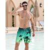 imageAPTRO Mens Swim Trunks Bathing Suit with Compression Liner Board Shorts Beach 5 inch Swimsuit 2 in 1 Swimwear Zipper PocketsLr02 Coconut Tree Green