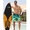 imageAPTRO Mens Swim Trunks Bathing Suit with Compression Liner Board Shorts Beach 5 inch Swimsuit 2 in 1 Swimwear Zipper PocketsLr02 Coconut Tree Green