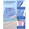 imageAPTRO Mens Swim Trunks Bathing Suit with Compression Liner Board Shorts Beach 5 inch Swimsuit 2 in 1 Swimwear Zipper PocketsLr07 Flamingo Light Blue