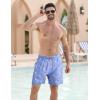 imageAPTRO Mens Swim Trunks Bathing Suit with Compression Liner Board Shorts Beach 5 inch Swimsuit 2 in 1 Swimwear Zipper PocketsLr07 Flamingo Light Blue