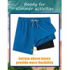 imageAPTRO Mens Swim Trunks Bathing Suit with Compression Liner Board Shorts Beach 5 inch Swimsuit 2 in 1 Swimwear Zipper PocketsLr08 Navy