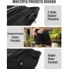 imageAPTRO Mens Swim Trunks Bathing Suit with Compression Liner Board Shorts Beach 5 inch Swimsuit 2 in 1 Swimwear Zipper PocketsLr09 Black