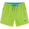imageAPTRO Mens Swim Trunks 5 inch Board Shorts Quick Dry Bathing Suits with Mesh Lining Beach Swim Shorts with Zipper PocketsNeon Green