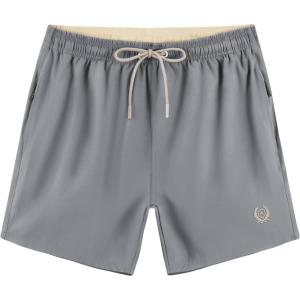 imageAPTRO Mens Swim Trunks 5 inch Board Shorts Quick Dry Bathing Suits with Mesh Lining Beach Swim Shorts with Zipper PocketsLight Gray