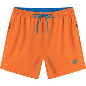 imageAPTRO Mens Swim Trunks 5 inch Board Shorts Quick Dry Bathing Suits with Mesh Lining Beach Swim Shorts with Zipper PocketsOrange