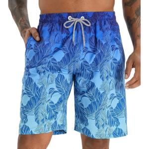 imageAPTRO Mens Swim Trunks 9quot Quick Dry Swimsuits Beach Bathing Suits Swim Shorts Mesh LinerA12 Palmblue