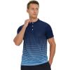 imageAPTRO Mens Henley Shirts Short Sleeve MoistureWicking Athletic Shirt with 4Way Stretch Quick Dry Button Up Casual Top018 Blue
