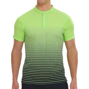 imageAPTRO Mens Henley Shirts Short Sleeve MoistureWicking Athletic Shirt with 4Way Stretch Quick Dry Button Up Casual Top016 Green