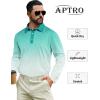 imageAPTRO Long Sleeve Polo Shirts for Men Performance Golf Shirt Dry Fit Moisture Wicking Fashion Print TShirt122 Gradient Green