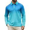 imageAPTRO Long Sleeve Polo Shirts for Men Performance Golf Shirt Dry Fit Moisture Wicking Fashion Print TShirtGradient Blue
