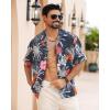 imageAPTRO Mens Hawaiian Shirt Short Sleeve Tropical Vacation Button Down Beach Floral Palm Shirts025 Floralorange