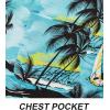 imageAPTRO Mens Hawaiian Shirt Short Sleeve Tropical Vacation Button Down Beach Floral Palm ShirtsPalm Cream Green