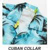 imageAPTRO Mens Hawaiian Shirt Short Sleeve Tropical Vacation Button Down Beach Floral Palm ShirtsPalm Cream Green
