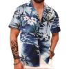imageAPTRO Mens Hawaiian Shirt Short Sleeve Tropical Vacation Button Down Beach Floral Palm ShirtsPalm066