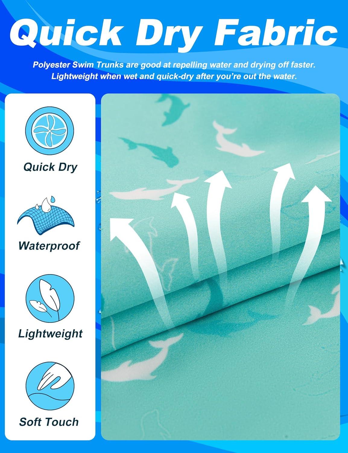 imageAPTRO 2 in 1 Mens Swim Trunks 5quot Quick Dry Swim Shorts Bathing Suit Swim Trunks with Zipper PocketsW12 Mint Fish