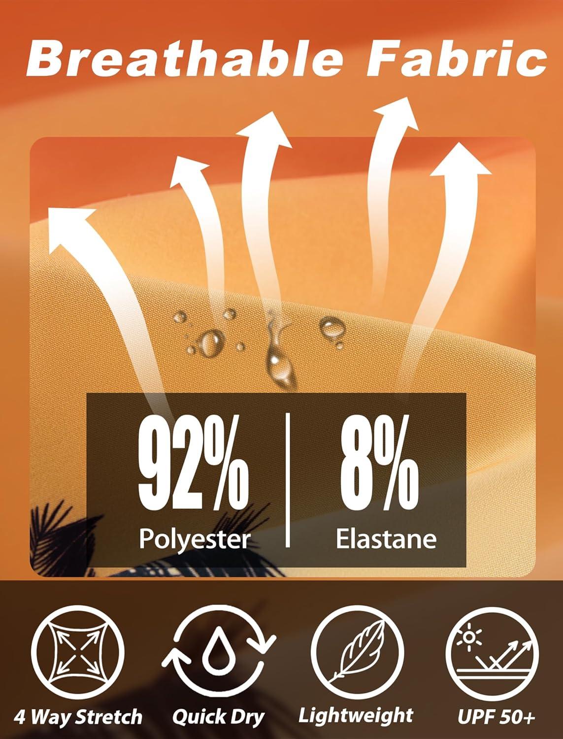 imageAPTRO Mens Swim Trunks with Compression Liner 5quot Quick Dry 2 in 1 Swimming Beach Board Shorts Bathing Suit Swimsuit SwimwearLr03 Coconut Tree Orange