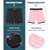 imageAPTRO Mens Swim Trunks with Compression Liner 5 Inch Bathing Suit Beach SwimsuitsBlackpink Palm