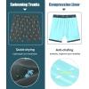 imageAPTRO Mens Swim Trunks with Compression Liner 5 Inch Bathing Suit Beach SwimsuitsGreyblue Palm