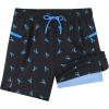 imageAPTRO 2 in 1 Mens Swim Trunks 5quot Quick Dry Swim Shorts Bathing Suit Swim Trunks with Zipper PocketsW09 Blueblack Lobster