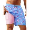 imageAPTRO Mens Swim Trunks with Compression Liner 5quot Quick Dry 2 in 1 Swimming Beach Board Shorts Bathing Suit Swimsuit SwimwearLr07 Flamingo Light Blue