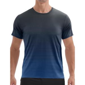 imageAPTRO Mens Athletic TShirts Quick Dry Running Workout Shirts Short Sleeve Activewear Crew Neck Gym Tee TopsB09 Black Blue