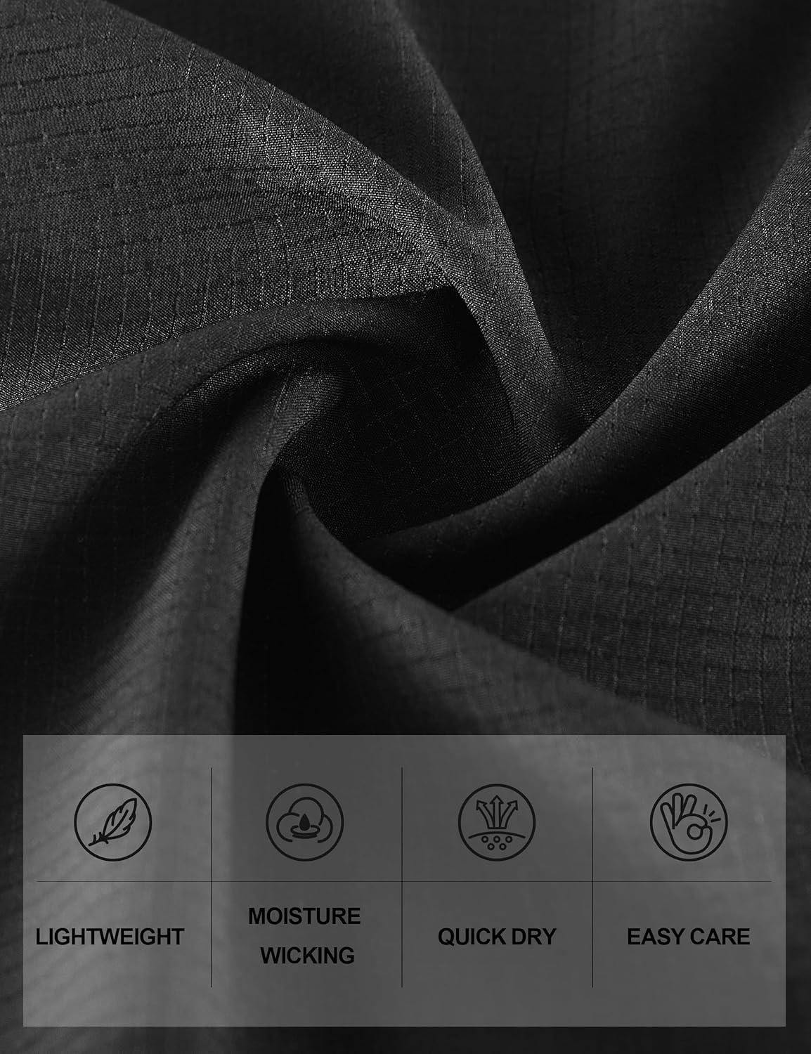 imageMens Cuban Guayabera Shirts Short Sleeve Casual Button Down Summer Shirt Beach Vacation TopsBlack