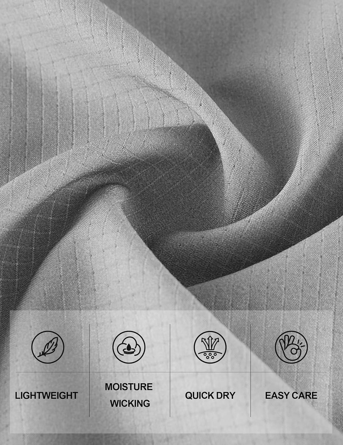 imageMens Cuban Guayabera Shirts Short Sleeve Casual Button Down Summer Shirt Beach Vacation TopsGrey