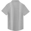 imageMens Cuban Guayabera Shirts Short Sleeve Casual Button Down Summer Shirt Beach Vacation TopsGrey