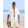 imageMens Cuban Guayabera Shirts Short Sleeve Casual Button Down Summer Shirt Beach Vacation TopsWhite