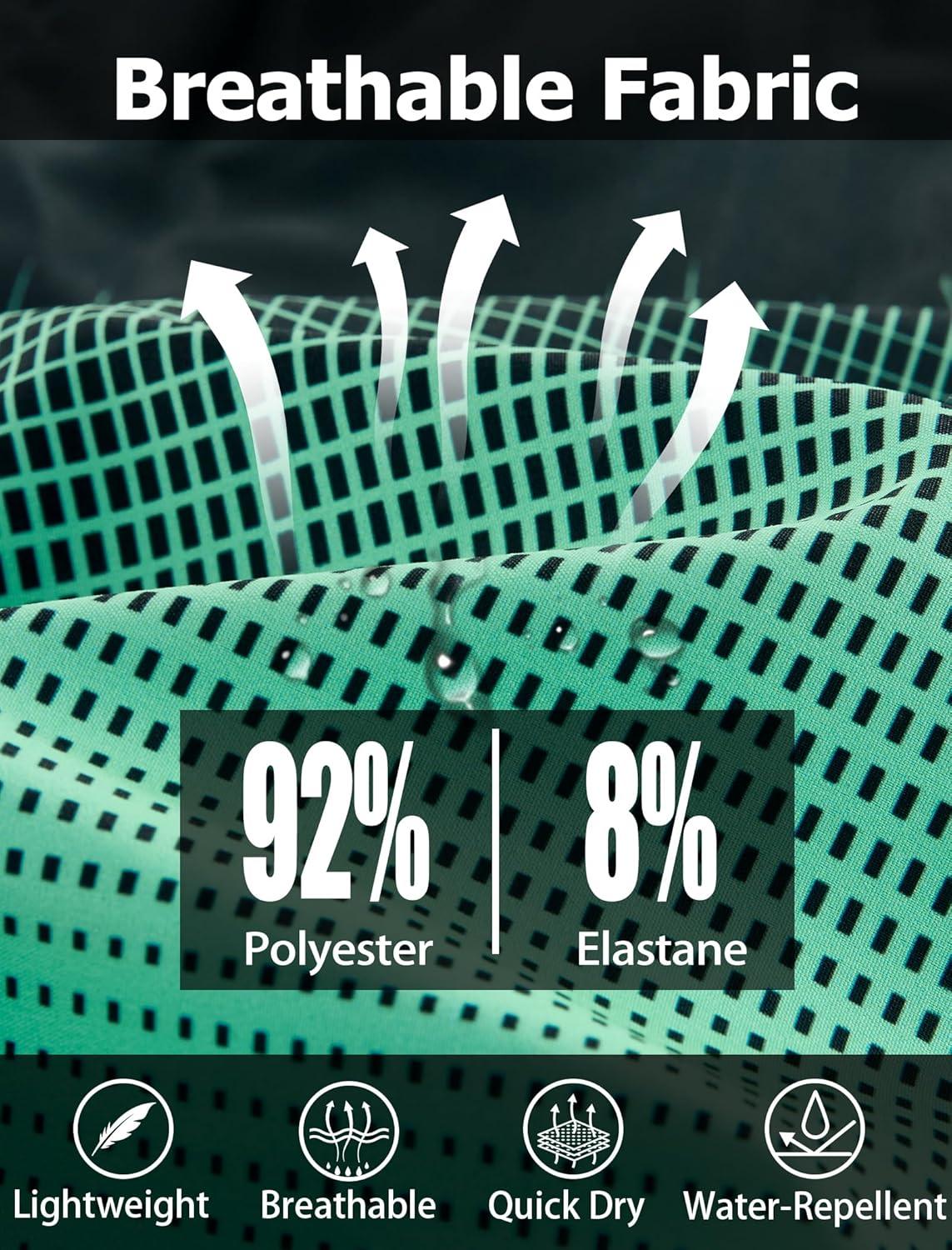 imageAPTRO Mens Swim Trunks 9 inch Bathing Suit Board Shorts with Zipper Pockets Swimming Swimsuit Beach Shorts Big and TallLr Black Mint