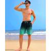 imageAPTRO Mens Swim Trunks 9 inch Bathing Suit Board Shorts with Zipper Pockets Swimming Swimsuit Beach Shorts Big and TallLr Black Mint