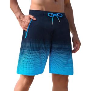 imageAPTRO Mens Swim Trunks 9 inch Bathing Suit Board Shorts with Zipper Pockets Swimming Swimsuit Beach Shorts Big and TallA03 Blue
