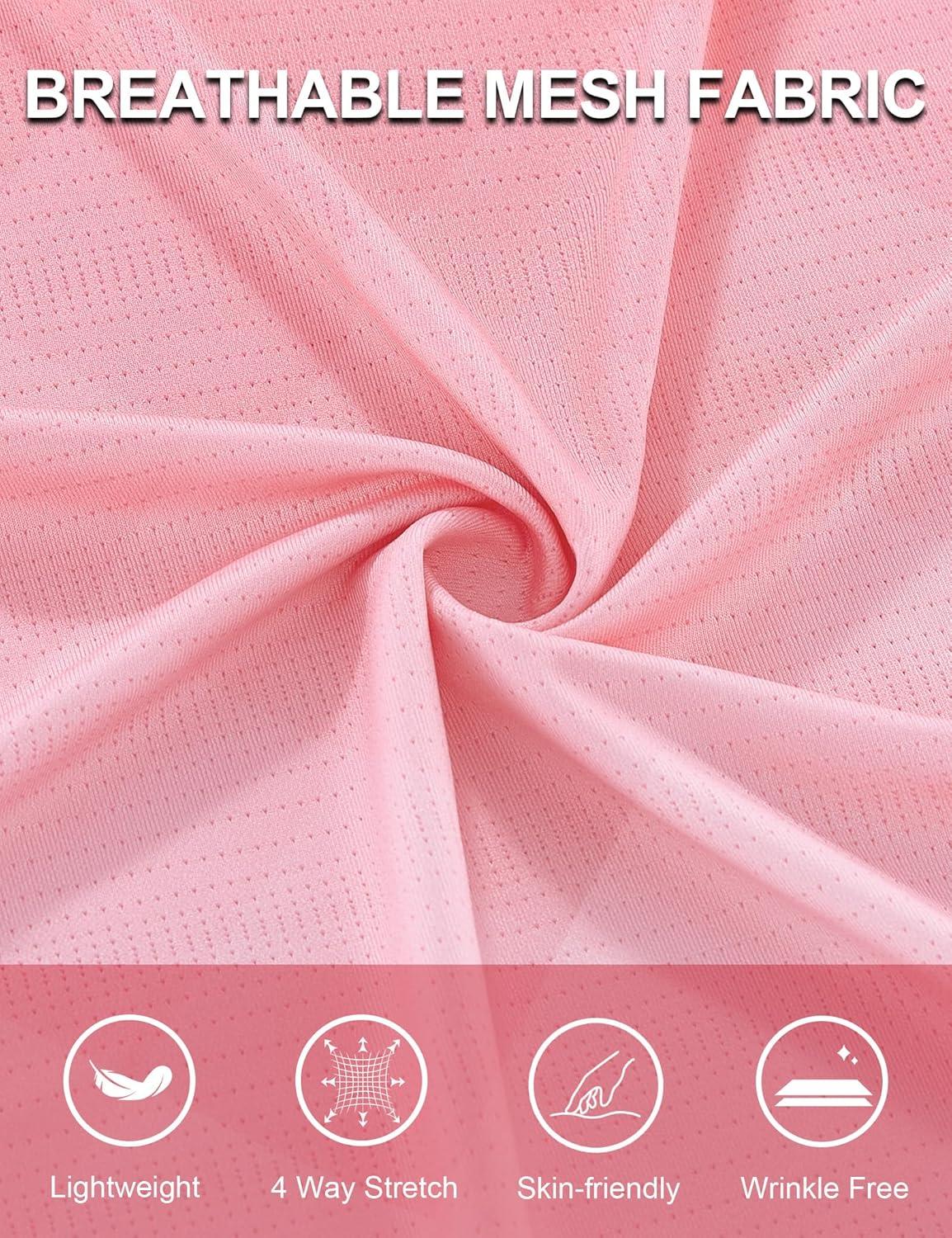 imageMens Athletic TShirt Performance Gym Shirt Quick Dry Moisture Wicking Running Workout Short Sleeve TopsPink