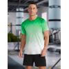 imageMens Athletic TShirt Performance Gym Shirt Quick Dry Moisture Wicking Running Workout Short Sleeve Tops09 Gradient Green