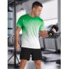 imageMens Athletic TShirt Performance Gym Shirt Quick Dry Moisture Wicking Running Workout Short Sleeve Tops09 Gradient Green