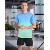 imageMens Athletic TShirt Performance Gym Shirt Quick Dry Moisture Wicking Running Workout Short Sleeve TopsBluegreen Gradient