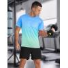 imageMens Athletic TShirt Performance Gym Shirt Quick Dry Moisture Wicking Running Workout Short Sleeve TopsBluegreen Gradient