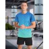 imageMens Athletic TShirt Performance Gym Shirt Quick Dry Moisture Wicking Running Workout Short Sleeve TopsDeep Bluegreen Gradient