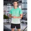 imageMens Athletic TShirt Performance Gym Shirt Quick Dry Moisture Wicking Running Workout Short Sleeve TopsGradient Cyan