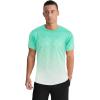 imageMens Athletic TShirt Performance Gym Shirt Quick Dry Moisture Wicking Running Workout Short Sleeve TopsGradient Cyan