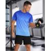 imageMens Athletic TShirt Performance Gym Shirt Quick Dry Moisture Wicking Running Workout Short Sleeve TopsGradient Royalblue