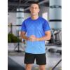 imageMens Athletic TShirt Performance Gym Shirt Quick Dry Moisture Wicking Running Workout Short Sleeve TopsGradient Royalblue