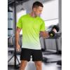 imageMens Athletic TShirt Performance Gym Shirt Quick Dry Moisture Wicking Running Workout Short Sleeve TopsNeon Green