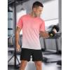 imageMens Athletic TShirt Performance Gym Shirt Quick Dry Moisture Wicking Running Workout Short Sleeve TopsPink